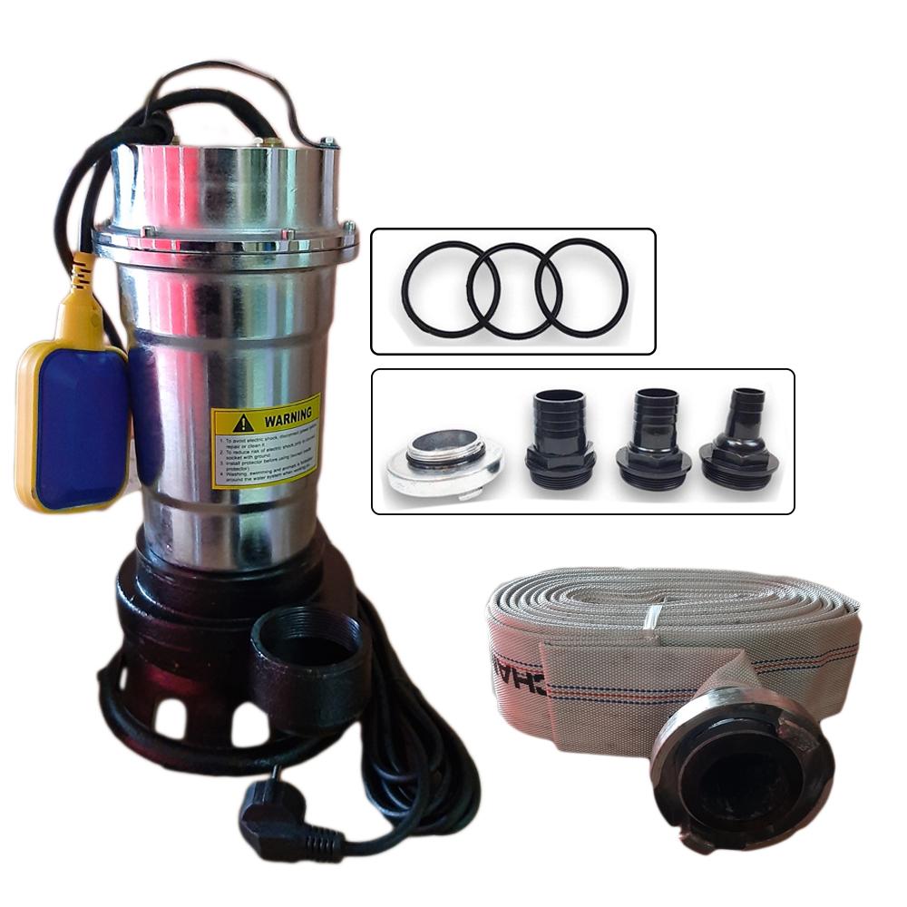 Pompa INOX cu flotor + furtun 20m