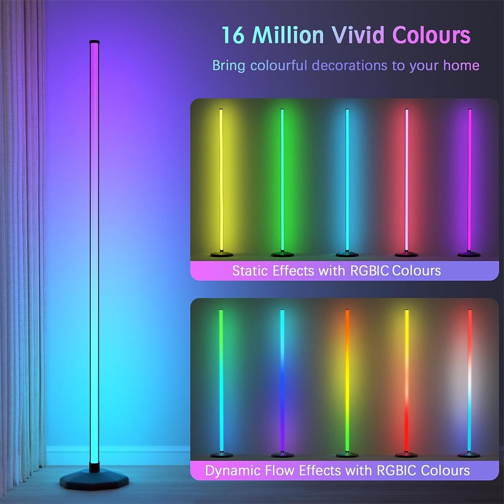 LAMPA DE COLT RGB 120CM CU TELECOMANDA SI APLICATIE