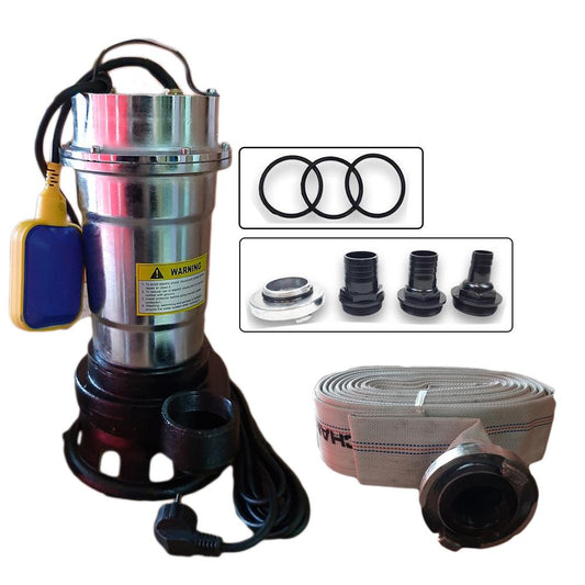 Pompa INOX cu flotor + furtun 20m