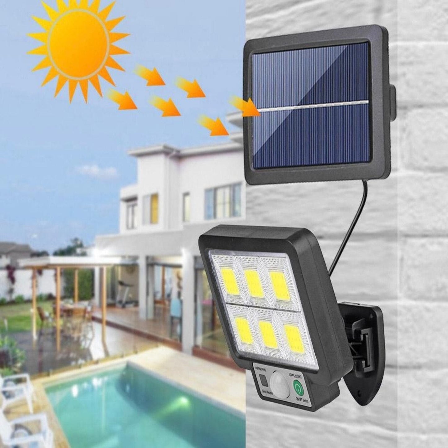 REFLECTOR SOLAR 120W CU SENSOR DE LA DISTANTA CU CABL PRELUNGATOR 2 BUC.