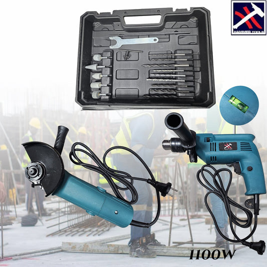Set mașină de găurit și șlefuit 1100W CIOAN UNELE