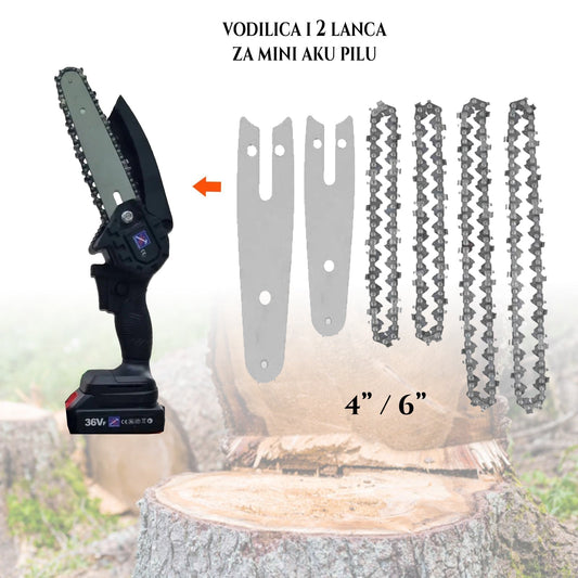 SET DE GHIDURI ȘI LANȚ X2 4 INCH și 6 INCH PENTRU FERĂSĂRU AC